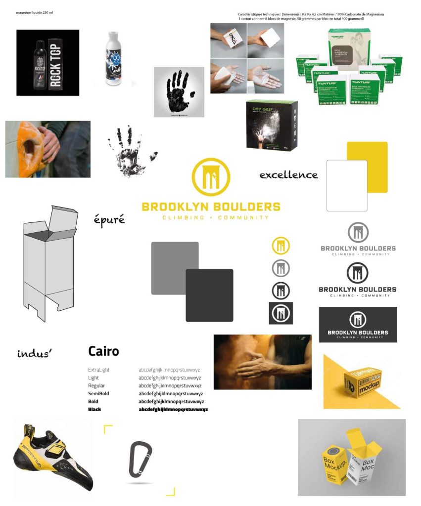 Moodboard packaging Brooklyn Boulder