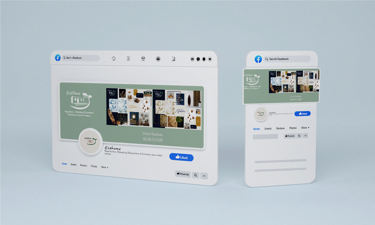 Présentation mockup visuel facebook "Ecôhome"